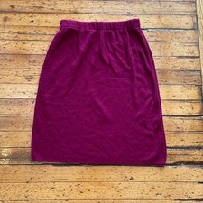 Sag Harbor Elastic Waist Ribbed Midi Skirt Fushcia