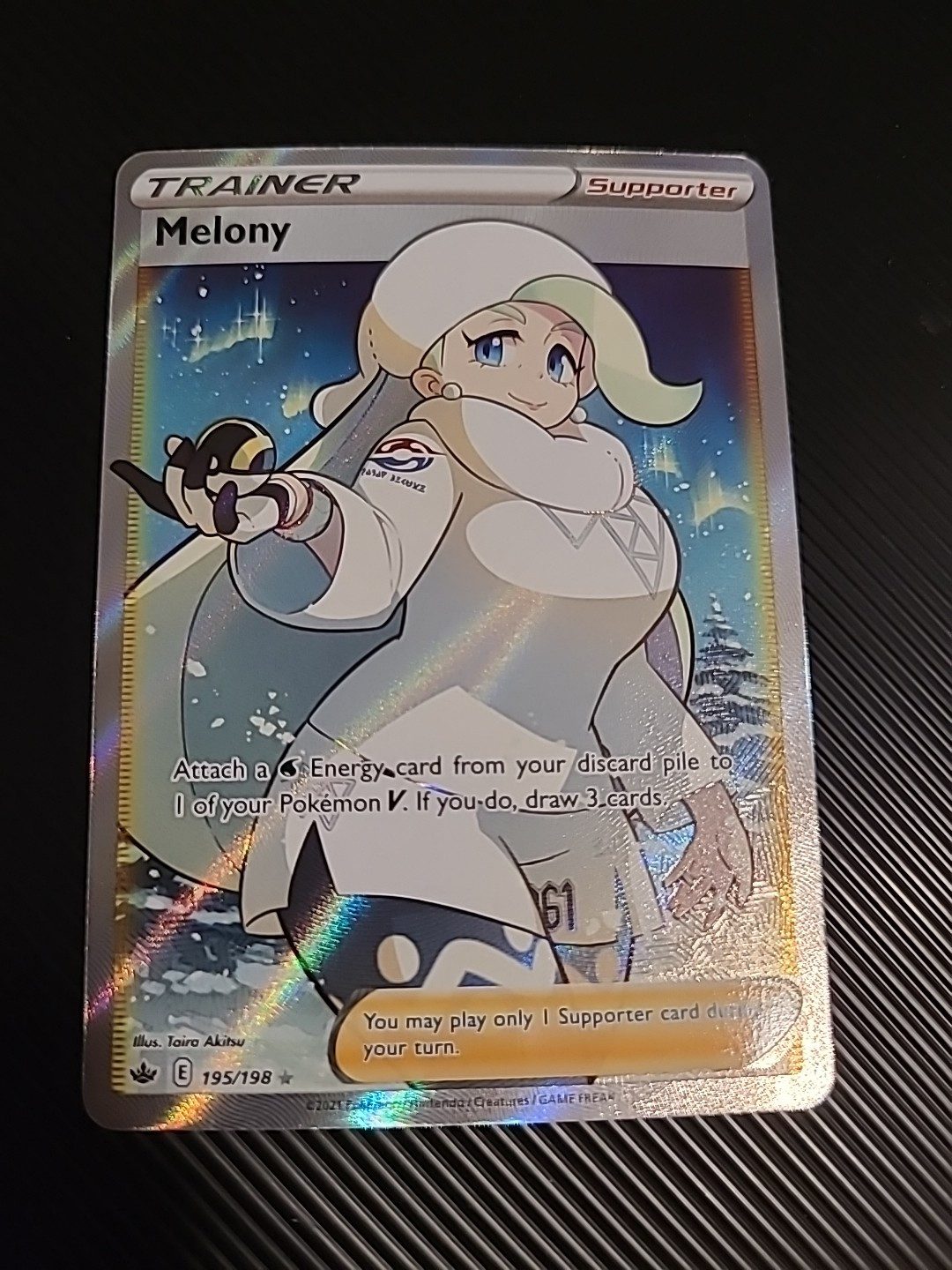 Melony - 195/198 - Pokemon Chilling Reign Sword & Shield Full Art Rare Card NM