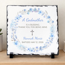 Personalized Godmother Baptism Gift Slate Plaque Thank You Custom Baby Name