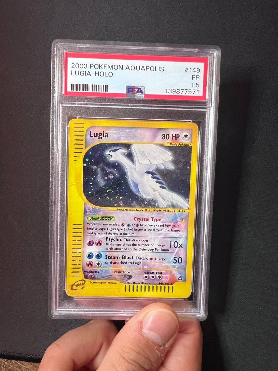 2003 POKEMON AQUAPOLIS #149 CRYSTAL TYPE LUGIA - HOLO PSA 1.5 RARE