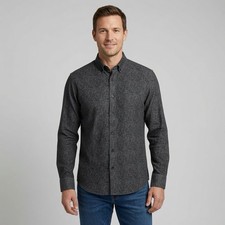 Kenneth Cole Techni-Cole Men's S Black pattern Stretch Long Sleeve Button-Down