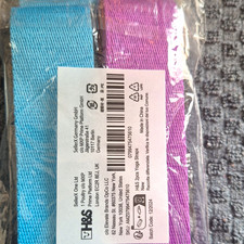 H&S Yoga Straps 2-Piece Set Blue & Purple Metal Fastener for Yoga