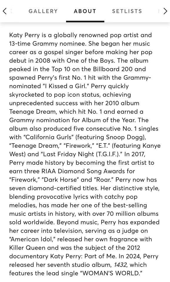 2 premium concert tickets for Katy Perry• The Lifetimes Tour“• Sunday 07/13/25  - Image 2 of 2