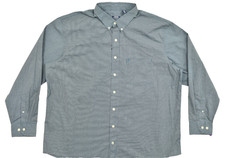 IZOD Men 2XLT Advantage Performance Button Down Shirt Reflecting Pond Blue Grid