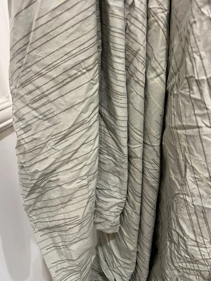 CALVIN KLEIN Queen DUVET COVER Green/Gray Horizontal Stripes 100% Cotton - Image 3 of 3