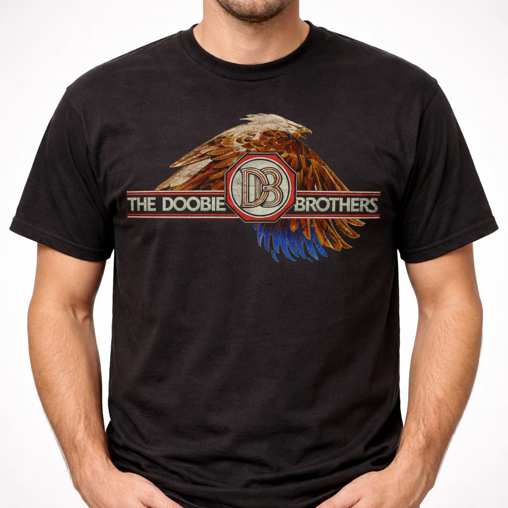 The Doobie Brothers Eagle T-Shirt– Men’s Rock Music Classic Band Tee Black S–4XL