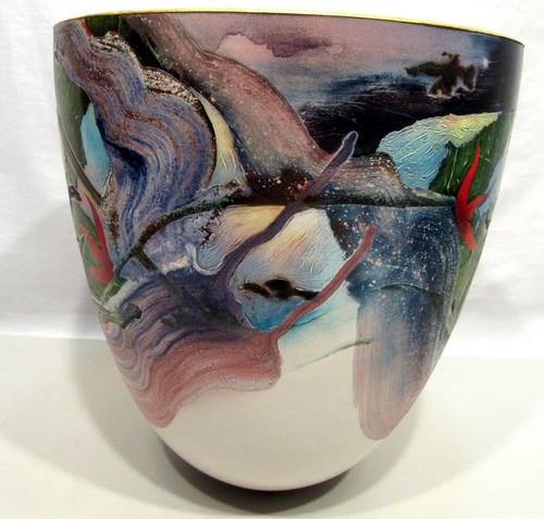 12" X 12" PATRICK DRAGON "STONE DRAGON" PAINTED CERAMIC BOWL - PAINT (EZS003588) - Picture 6 of 8