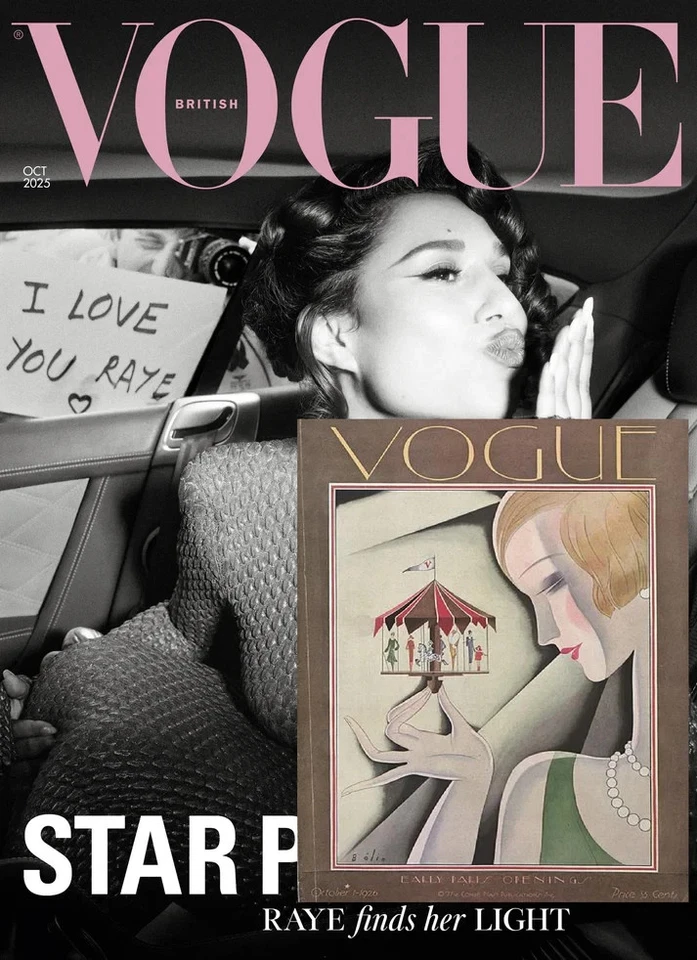 YOURCELEBRITYMAGAZINES BRITISH Vogue UK Magazine October 2025 - RAYE COVER FEATURE & Notebook Three