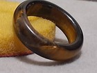 Tiger's eye polished band, solid gemstone ring. Unisex size 6.5