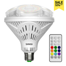 SANSI RGBW LED Light Bulb 4000LM 40W 260W Equivalent Dimmable W/Timing Remote