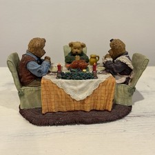 Boyds Bear Bearstone Collection THE BEARSLEYS Thanksgiving Figurine 227818