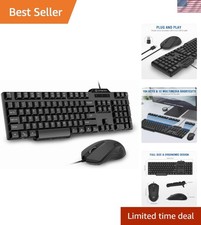 Stable USB Wired Keyboard  Optical Mouse Combo - Ideal for Home/Office Use