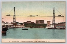 Marseille French Pont Transbordeur Bridge Old Port Vintage Postcard