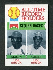 Lou Brock All-Time Record Holder Stolen Bases 1979 Topps MLB Baseball Card #415