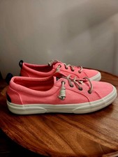 Women's Sperry Pier Wave LTT Pink slip-on canvas sneakers. US Size 8.5.