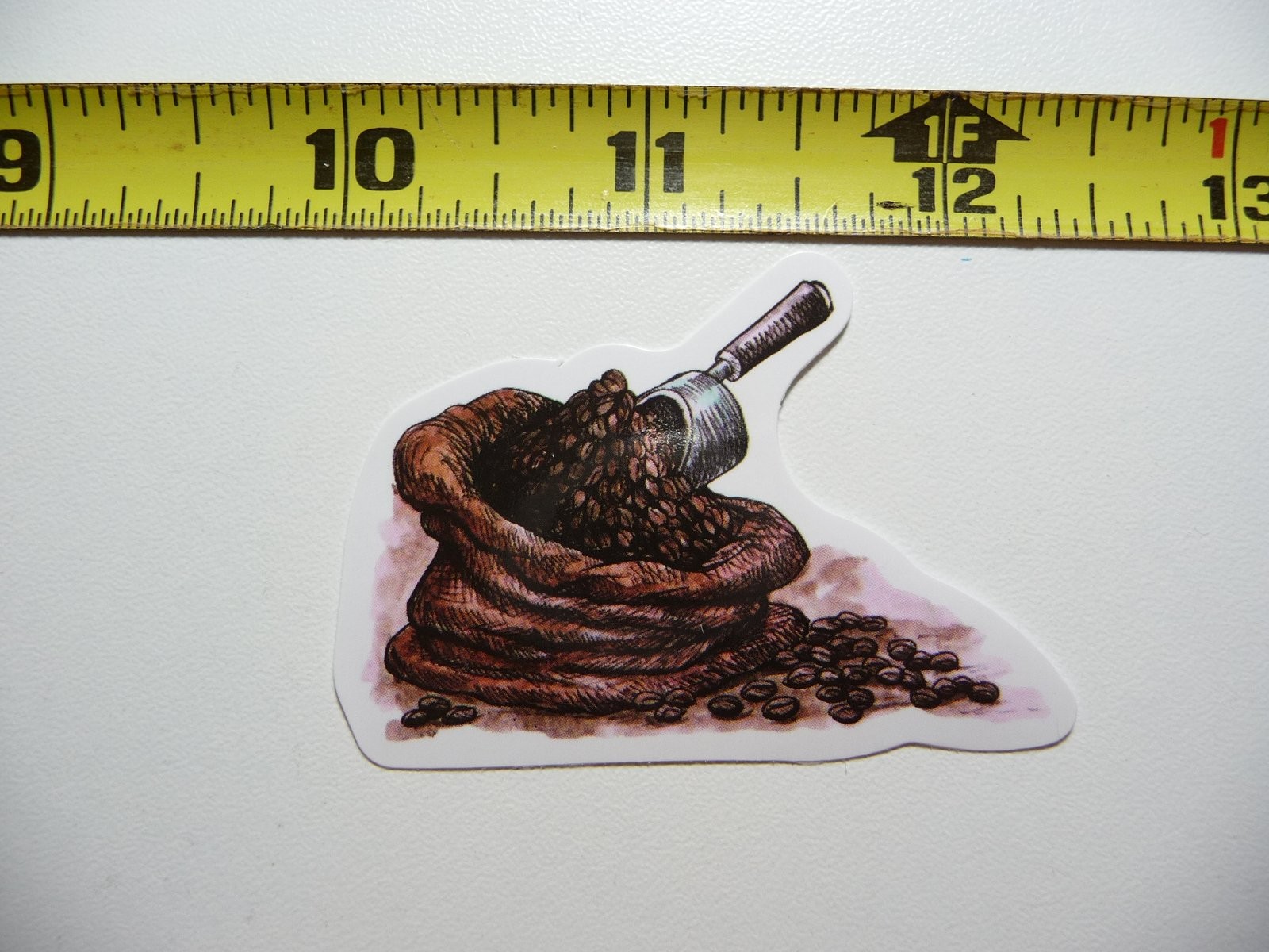 Wake Up Coffee Lover Scoop Beans Beverage Decal Sticker Fun Design