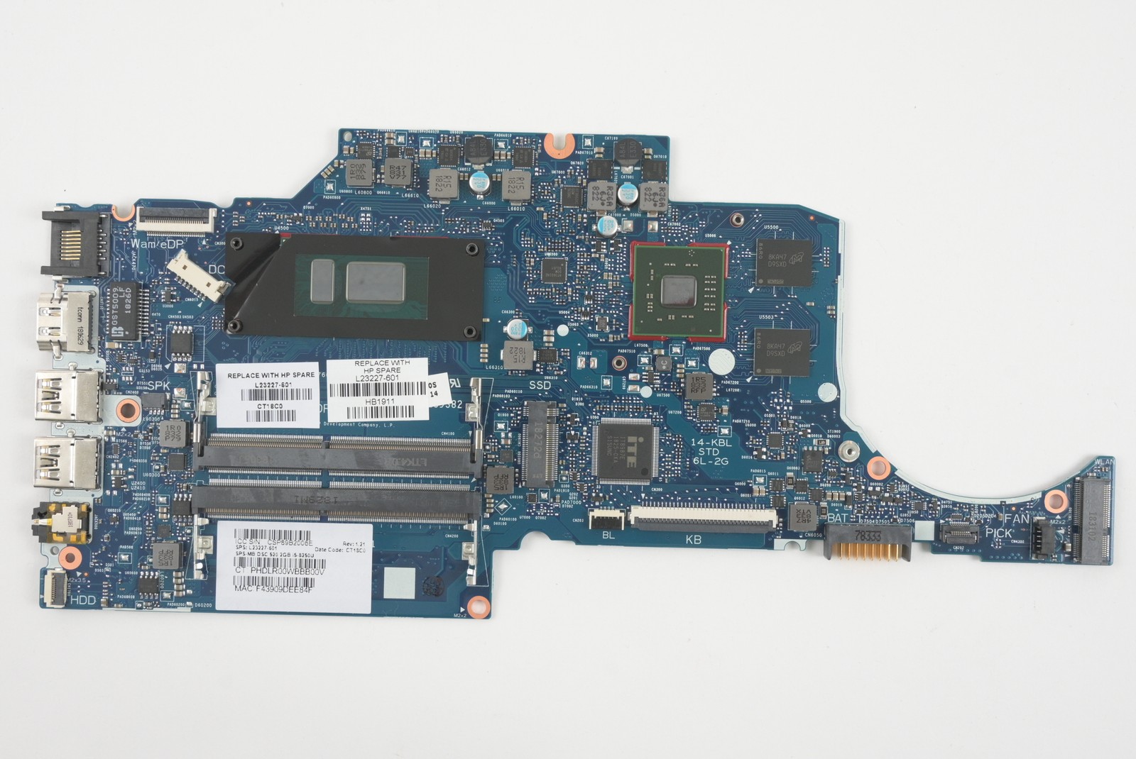 HP 14-CK Series 240 G7 Laptop Motherboard i5-8250U AMD Radeon 520 2GB L23227-601