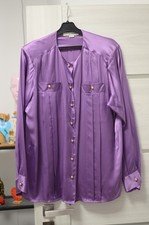 Marina Rinaldi Vintage Purple Silk Satin Blouse