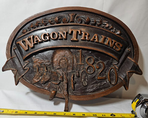 Wagon Trains 1820 Wall Plaque Wagon Horse Wood/Resin Look Decor