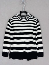 Industry Sweater Womens XS Black Ivory Striped Turtleneck New Nordstrom