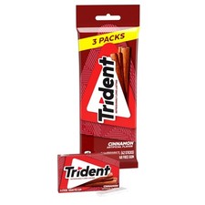 Trident Cinnamon Sugar Free Gum Pack of 3 14 Count Each 42 Total Pieces