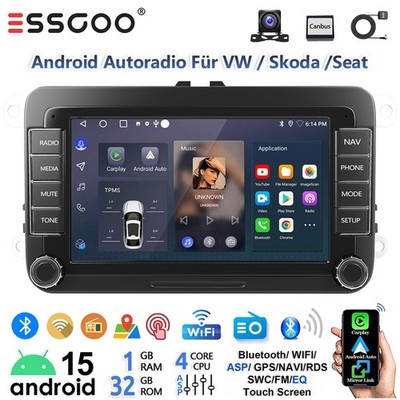 Android 15 Autoradio Für VW GOLF 5 6 Plus Touran Passat T5 GPS Apple Carplay SWC