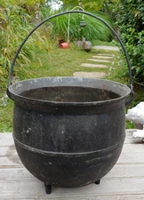 Antique Cast Iron Hanging Pot Cauldron Tripod OP & Co #8