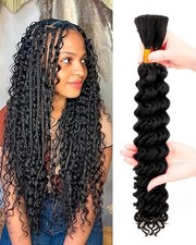 Deep Wave Bulk Braiding Hair-Wet and Wavy Human Braiding Hair,20 Inches 2 Bundle