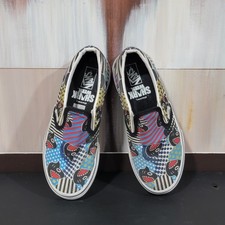 Vans Discovery Shark Week Classic Slip-On Skate Shoes Kids Size 2.0