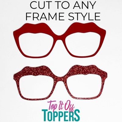 Two Lips Valentine Glitter Topper - Available in Any Pair Compatible Frame