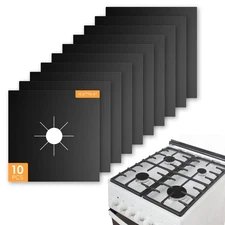 10 Pack Reusable Non-Stick Stove Burner Covers Gas Range Protectors for Kitchen