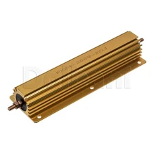 200 W 2 ohm High Power Wirewound Resistor Gold Aluminum Housing 8x2x1 in