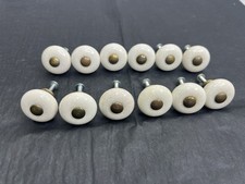 AS-IS Lot 12 Vtg Porcelain Ceramic Drawer Cabinet Door Knobs White Made In Japan