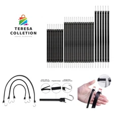 30PCS Rubber Tarp Straps Assorted Sizes with 150% Max Stretch, 100% EPDM Bung...