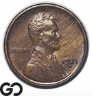 1921-S Lincoln Cent Wheat Penny, Choice BU++BN