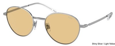 Polo Ralph Lauren PH3144 Sunglasses - Shiny Silver / Yellow Lens 145-51-19mm NEW