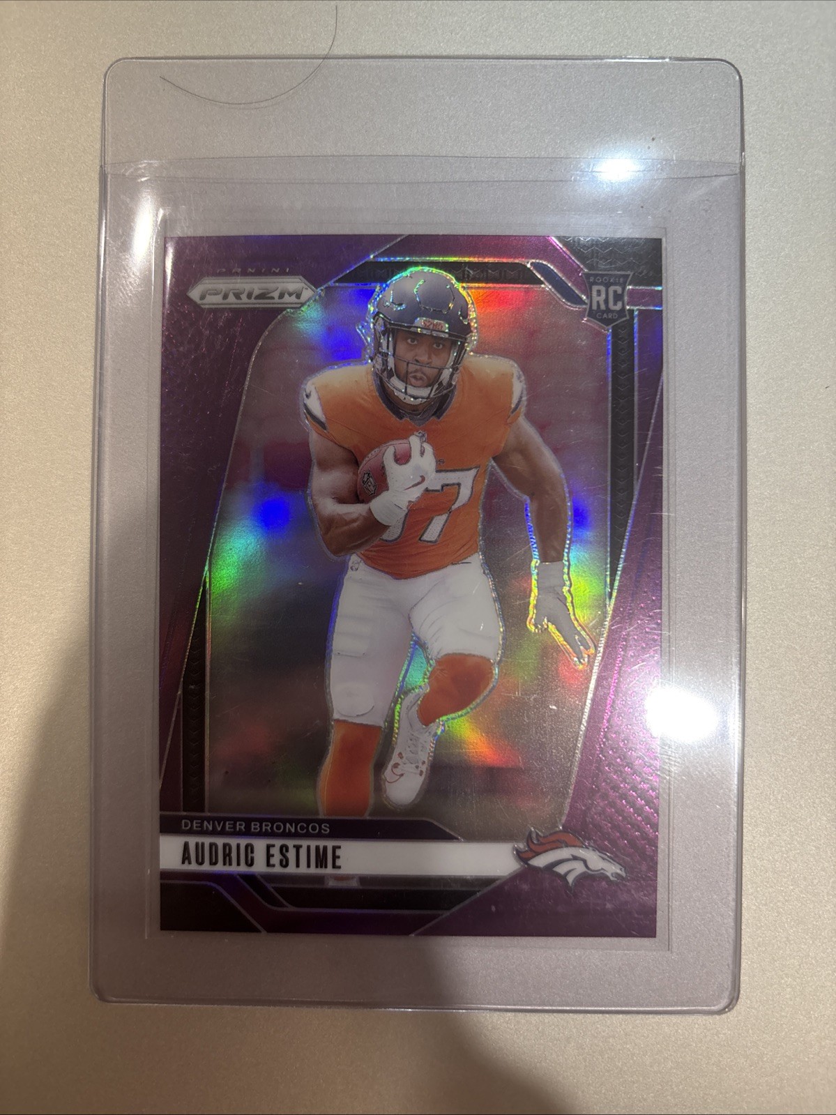 2024 Panini Prizm - Rookies Audric Estime #306 Purple Prizm /125 (RC)