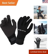 Water Gloves, 3mm & 5mm Neoprene Five Finger Warm Wetsuit Winter Gloves for S...