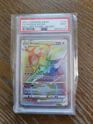 PSA 9 Arceus VSTAR #176 Rainbow Rare Secret Rare Brilliant Stars | eBay