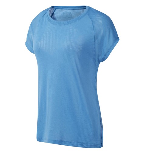 $38 Reebok Women’s One Series Burnout T-Shirt Running Training Cyan Tee Size S - Picture 2 of 3