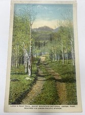 Vintage Postcard Longs Peak Trail Rocky Mountain National Park Via Union Pacific