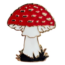 Mushroom Pin Badge Enamel Fly Agaric Quirky Brooch Magic Toadstool Pin Jewellery