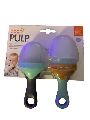 2 Pack Boon Pulp Silicone Baby Fruit Feeder Soft Silicone Baby Feeding Weaning