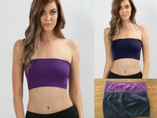 Pack of 2 or 4 Women's Seamless Bandeau Bralette No Pads Tube Cropped Top