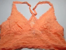Victoria Secret Bra Size S Orange Wireless Unlined Racerback Pullover Bralette