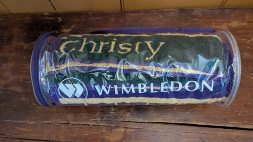 NEW 2010 Wimbledon Tennis Mens Championship Towel Christy Purple 27x52" 70x133cm - Picture 2 of 4