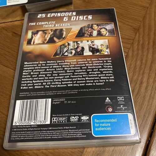 Sliders seasons 1 2 3 series one two & three DVD’s region 4 cult sci-fi series - Picture 15 of 18