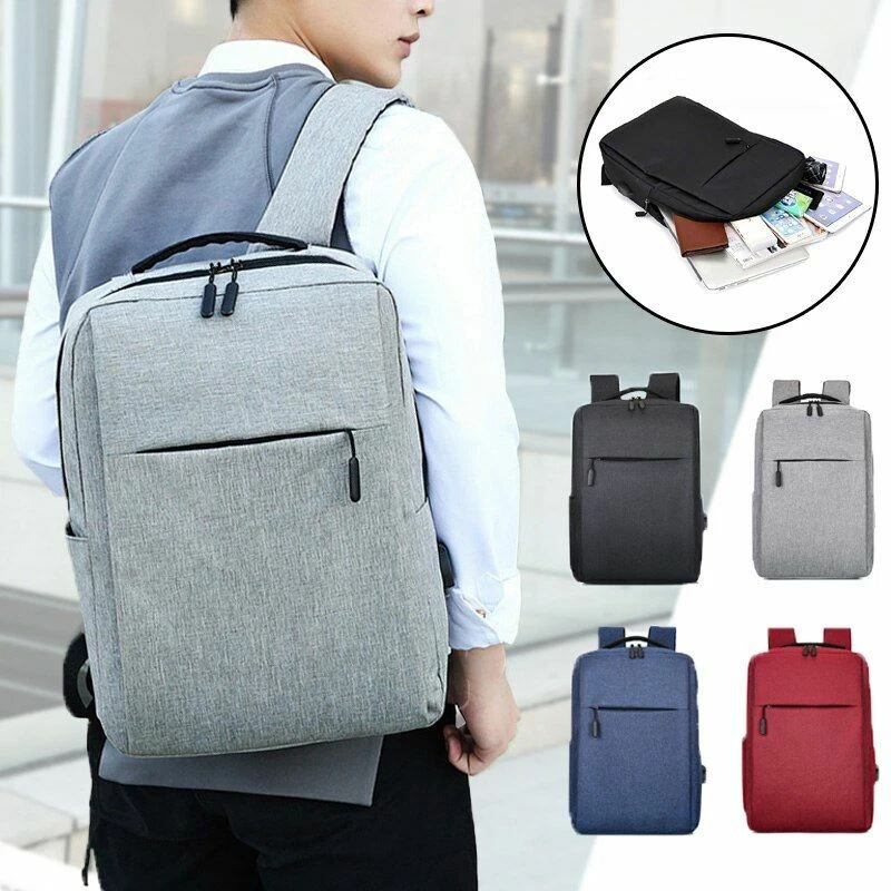 Mochila Hombre USB Ordenador Portátil Viaje Impermeable Antirrobo Blanda | eBay