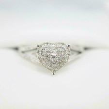 Treading 0.54CT Round Cut Moissanite Halo 925 Sterling Silver Wedding Gift Ring