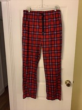 Nautica mens Red/Blue/White plaid flannel sleep Pajama pants Sz Large 2 Pockets